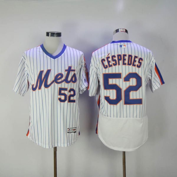 MLB Mets 52 Yoenis Cespedes White Flexbase Men Jersey