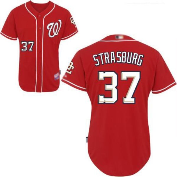 MLB Nationals 37 Stephen Strasburg Red Youth Jersey