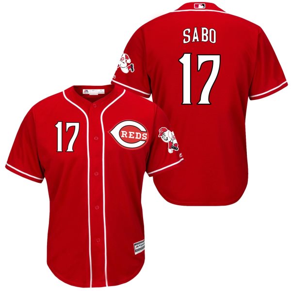 MLB Reds 17 Chris Sabo Red New Cool Base Men Jersey