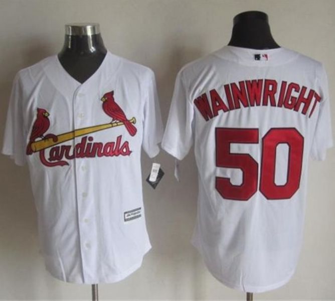 MLB Cardinals 50 Adam Wainwright White New Cool Base Men Jersey