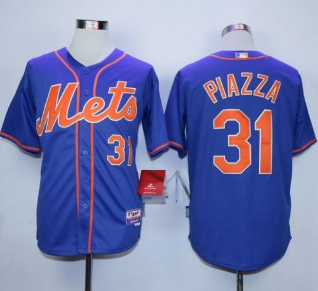 MLB Mets 31 Mike Piazza Blue Alternate Home Men Jersey