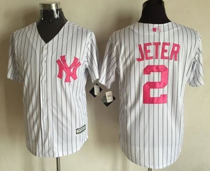 MLB Yankees 2 Derek Jeter White 2016 Mother's Day Cool Base Men Jersey