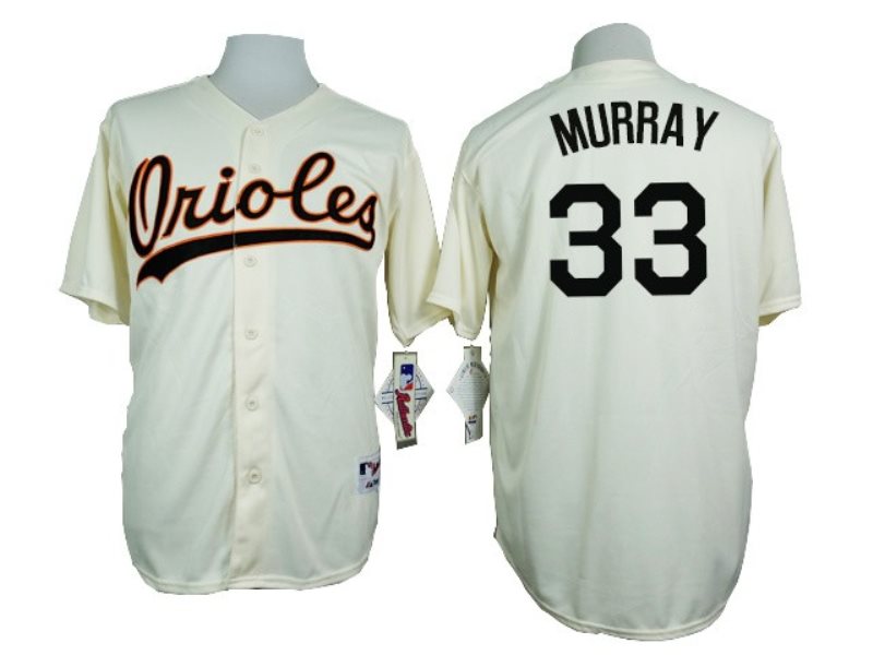 MLB Orioles 33 Eddie Murray Cream 1954 Turn Back The Clock Men Jersey