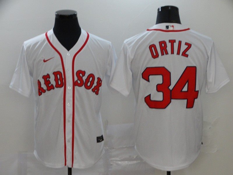 MLB Red Sox 34 David Ortiz White 2020 Nike Cool Base Men Jersey