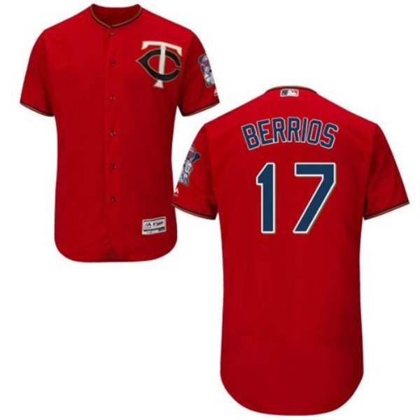 MLB Twins 17 Jose Berrios Red Flexbase Men Jersey