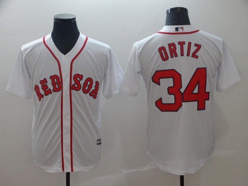 MLB Red Sox 34 David Ortiz White Cool Base Men Jersey