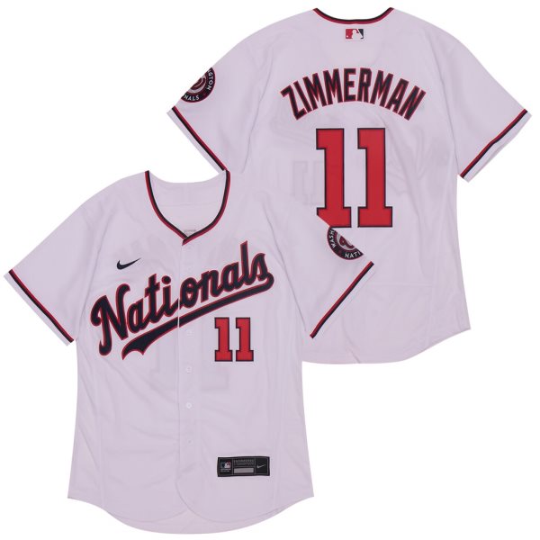 MLB Nationals 11 Ryan Zimmerman White Nike 2020 Flexbase Men Jersey