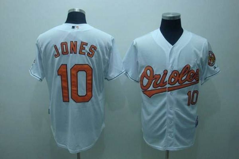 MLB Orioles 10 Adam Jones White Men Jersey