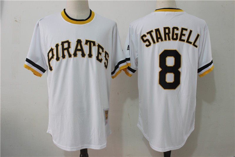MLB Pirates 8 Willie Stargell White MandN Men Jersey