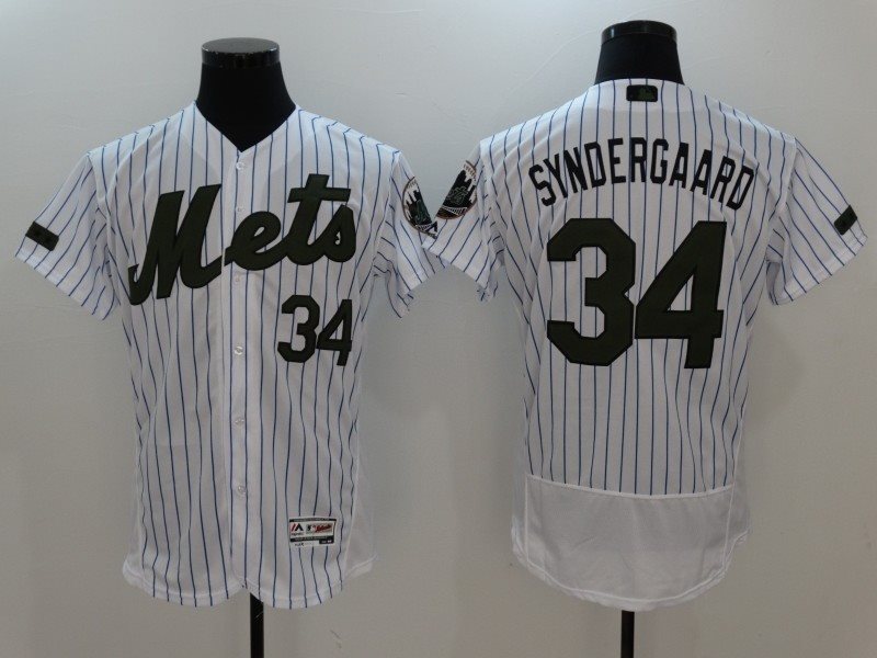 MLB Mets 34 Noah Syndergaard White Service Flexbase Men Jersey
