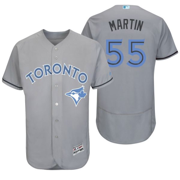 MLB Blue Jays 55 Russell Martin Gray 2016 Father's Day Flexbase Men Jersey