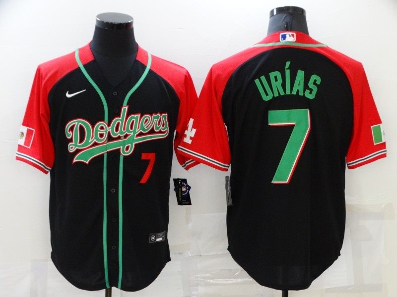 MLB Dodgers 7 Julio Urias Mexico Cool Base Men Jersey