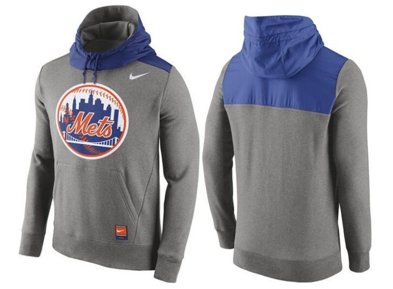 Nike New York Mets Grey Cooperstown Collection Hybrid Pullover Hoodie