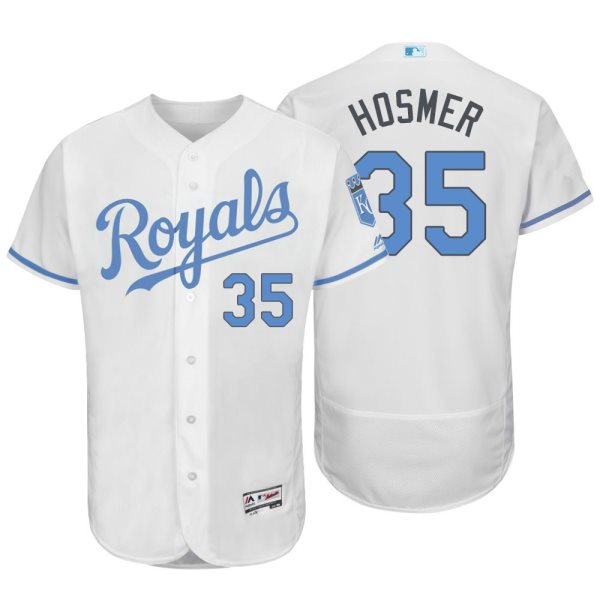 MLB Royals 35 Eric Hosmer White 2016 Father's Day Flexbase Men Jersey