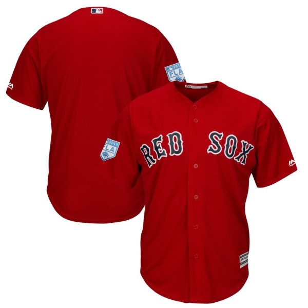 MLB Red Sox Blank Red 2019 Spring Training Cool Base Men Jersey