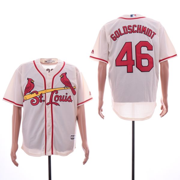 MLB Cardinals 46 Paul Goldschmidt Cream Cool Base Men Jersey