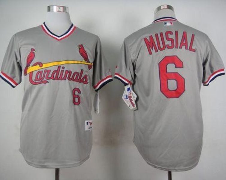 MLB Cardinals 6 Stan Musial Grey 1978 Turn Back The Clock Men Jersey