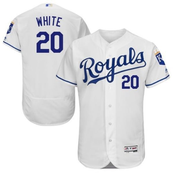 MLB Royals 20 Frank White White Flexbase Men Jersey