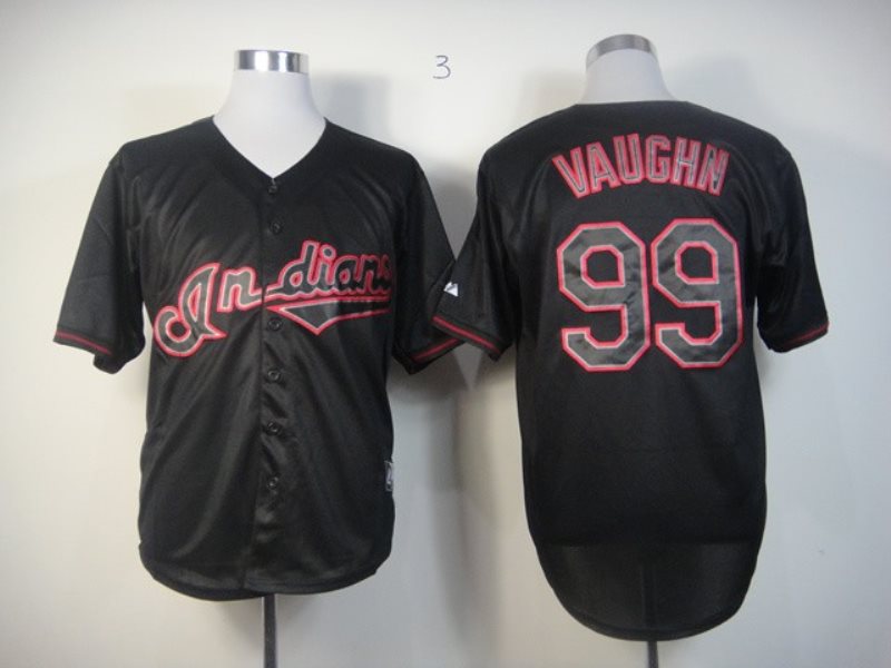 MLB Indians 99 Ricky Vaughn Black Fashion Men Jersey