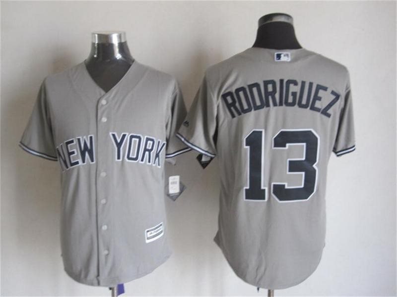 MLB Yankees 13 Alex Rodriguez Grey New Cool Base Men Jersey