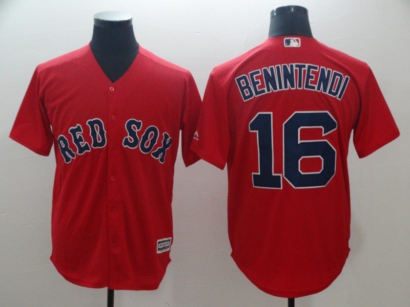 MLB Red Sox 16 Andrew Benintendi Red New Cool Base Men Jersey