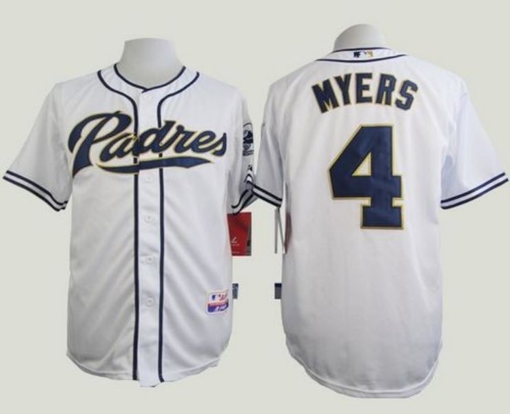 MLB Padres 4 Wil Myers White Cool Base Men Jersey