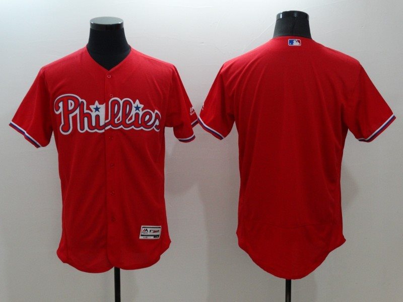 MLB Phillies Blank Red New Cool Base 2016 New Flexbase Men Jersey