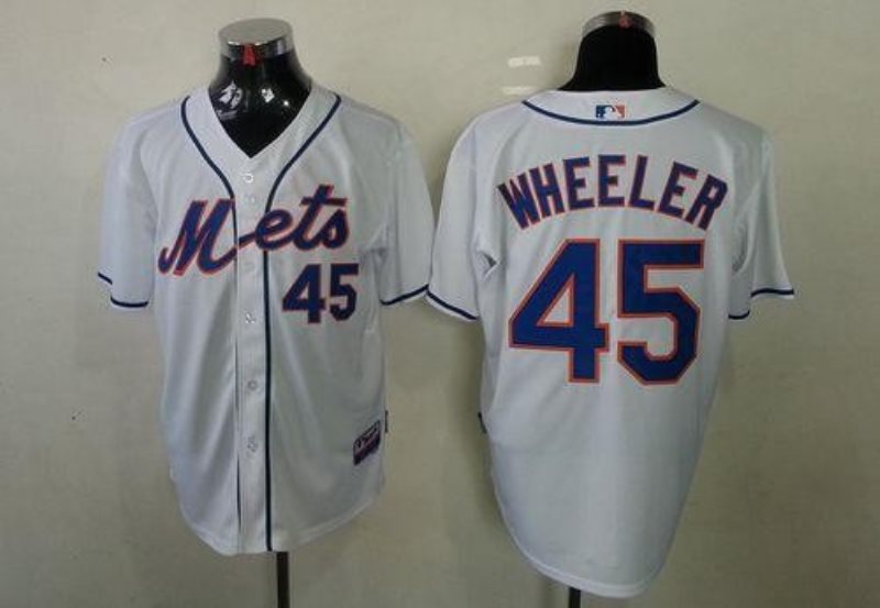 MLB Mets 45 Zack Wheeler White Cool Base Men Jersey