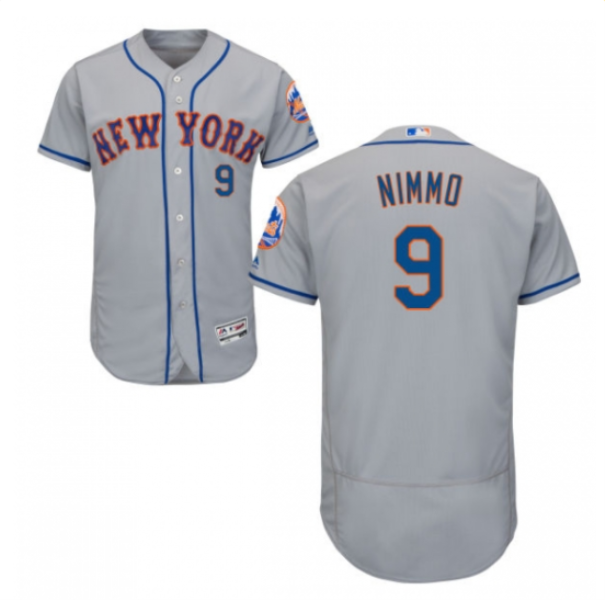 MLB Mets 9 Brandon Nimmo Flex Base Gray Men Jersey
