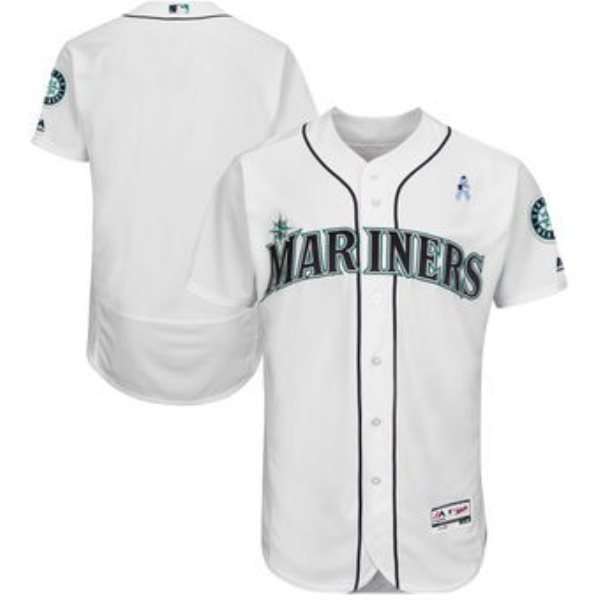 MLB Mariners Blank White 2018 Father's Day FlexBase Men Jersey