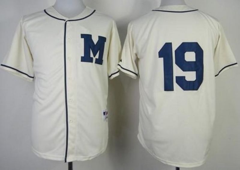 MLB Brewers 19 Robin Yount Cream 1913 Turn Back The Clock Men Jersey