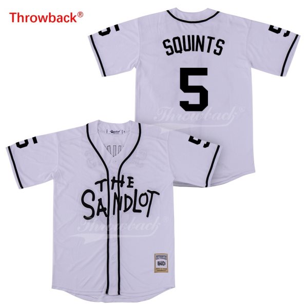 The Sandlot 5 SQUINTS Baseball Retro White Movie Jersey