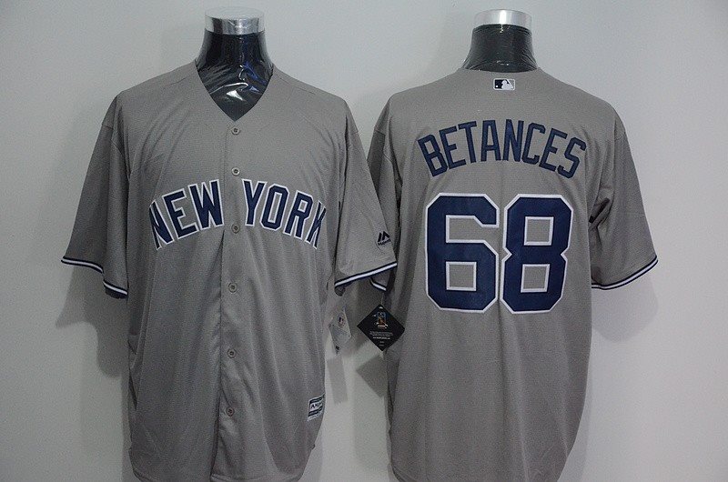 MLB Yankees 68 Dellin Betances Grey Cool Base Men Jersey