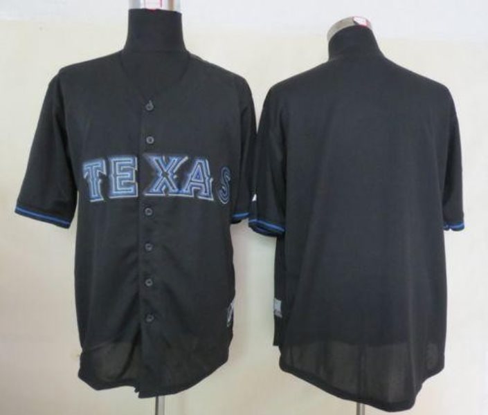 MLB Rangers Blank Black Fashion Men Jersey
