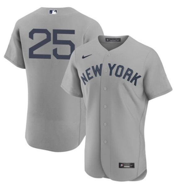 MLB Yankees 25 Gleyber Torres 2021 Grey Field Of Dreams Flexbase Men Jersey