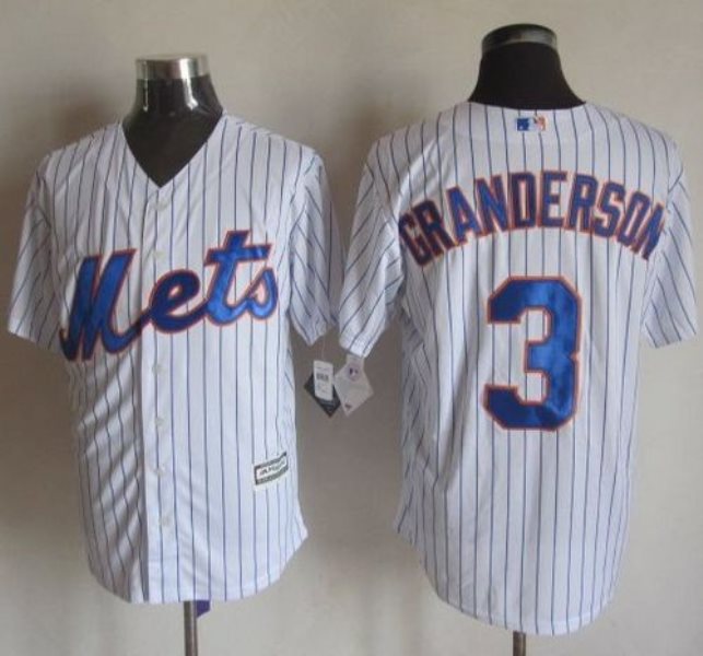 MLB Mets 3 Curtis Granderson White(Blue Strip) New Cool Base Men Jersey