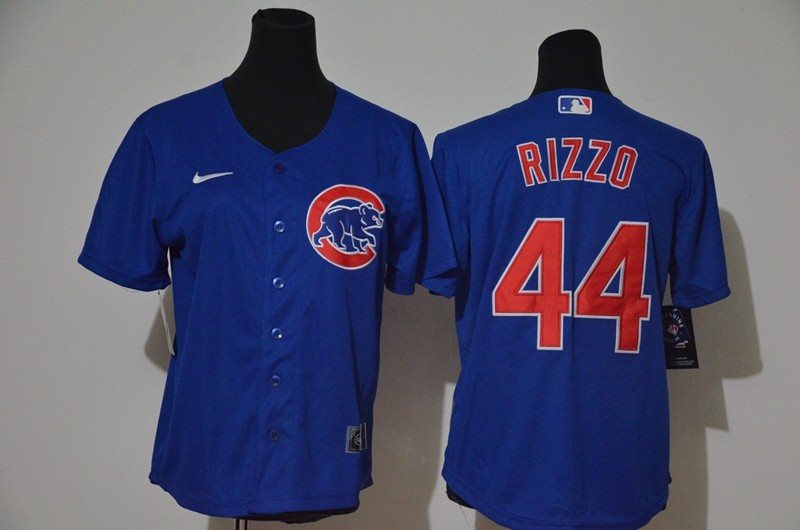 MLB Cubs 44 Anthony Rizzo Royal 2020 Nike Cool Base Women Jersey