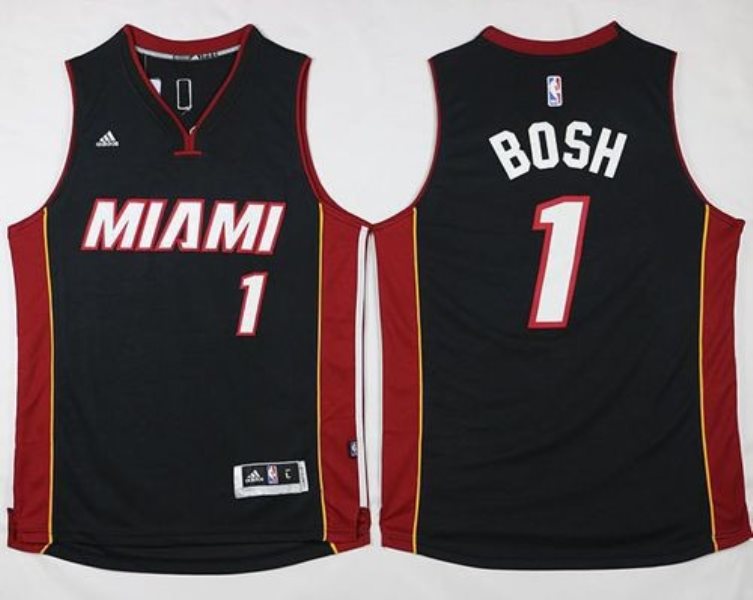 NBA Heat 1 Chris Bosh Black Men Jersey