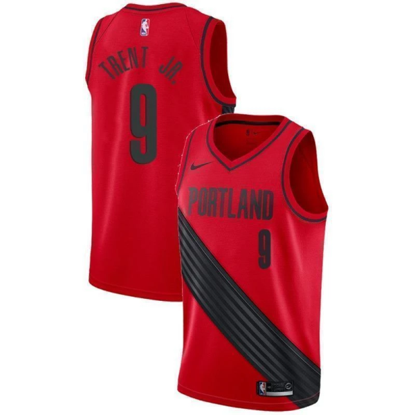 NBA Portland Trail Blazers 9 Gary Trent JR. Red Men Jersey