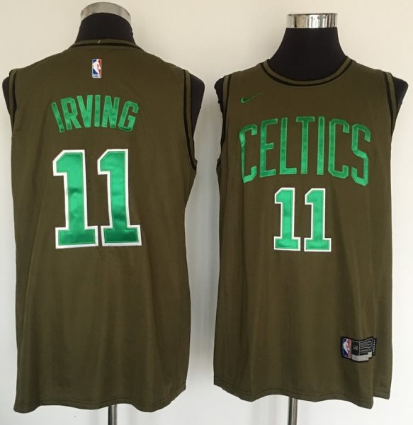 NBA Celtics 11 Kyrie Irving Olive Nike Swingman Men Jersey