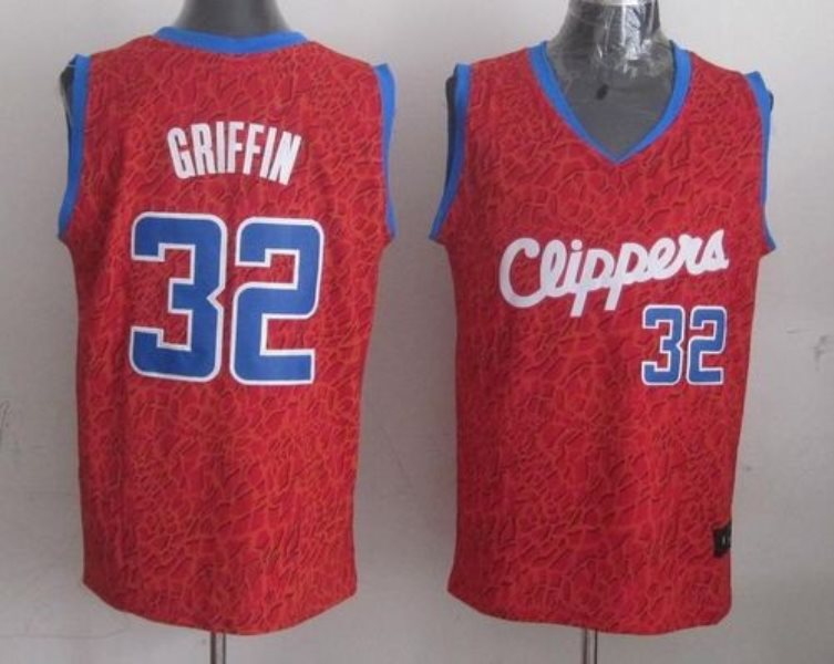NBA Clippers 32 Blake Griffin Red Crazy Light Men Jersey