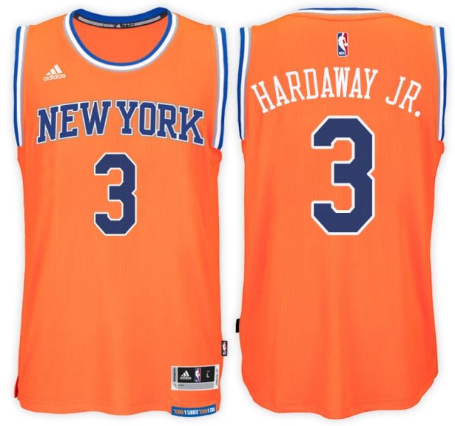 NBA New York Knicks 3 Tim Hardaway Jr. Alternate Orange New Swingman Men Jersey