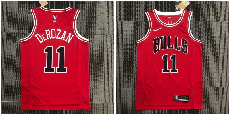 NBA Bulls 11 Derozan Red Nike 75th Anniversary Men Jersey