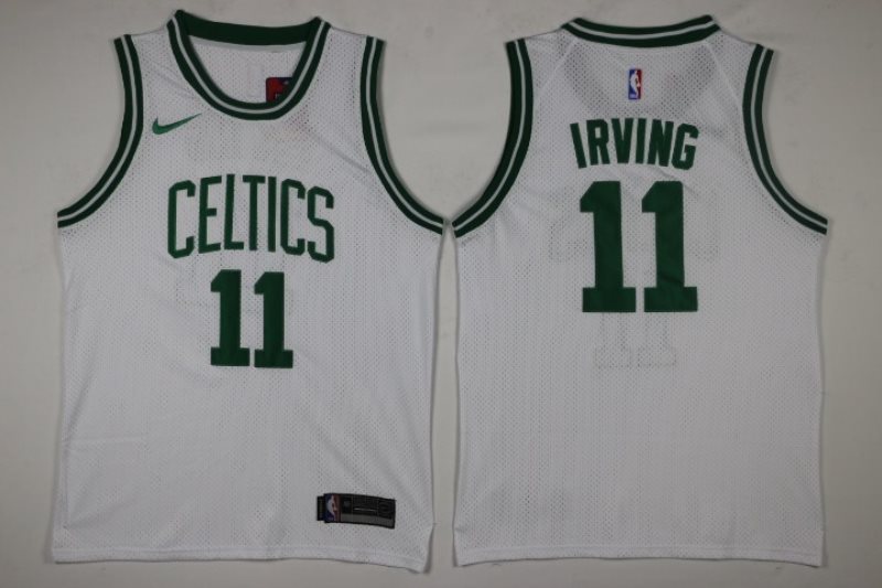 NBA Celtics 11 Kyrie Irving 2017-18 White Nike Men Jersey