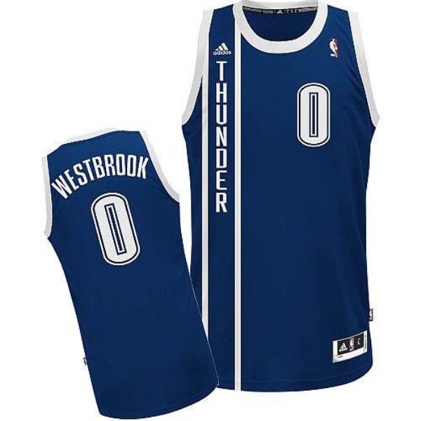 NBA Thunder 0 Russell Westbrook Blue Men Jersey