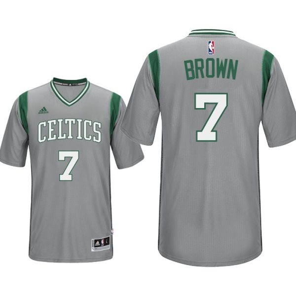 NBA Celtics 7 Jaylen Brown Gray Alternate Men Jersey