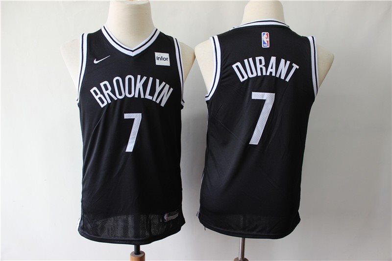 NBA Nets 7 Kevin Durant Black Nike Youth Jersey