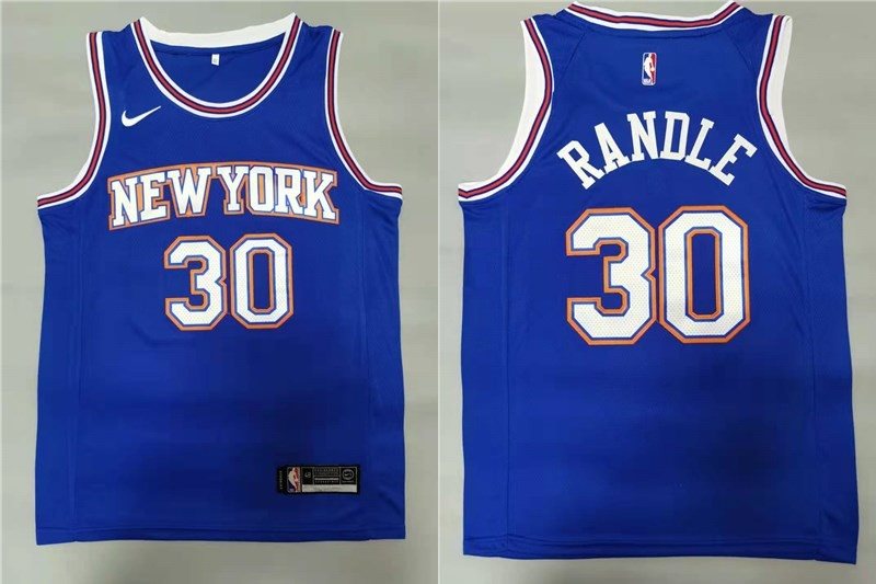 NBA Knicks 30 Julius Randle Blue Nike Men Jersey