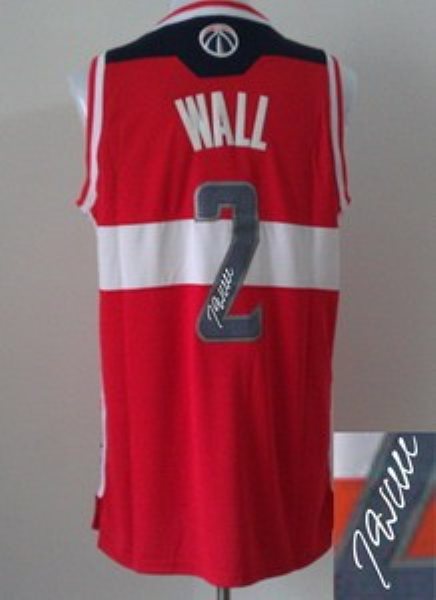 NBA Wizards 2 John Wall Red Autographed Men Jersey