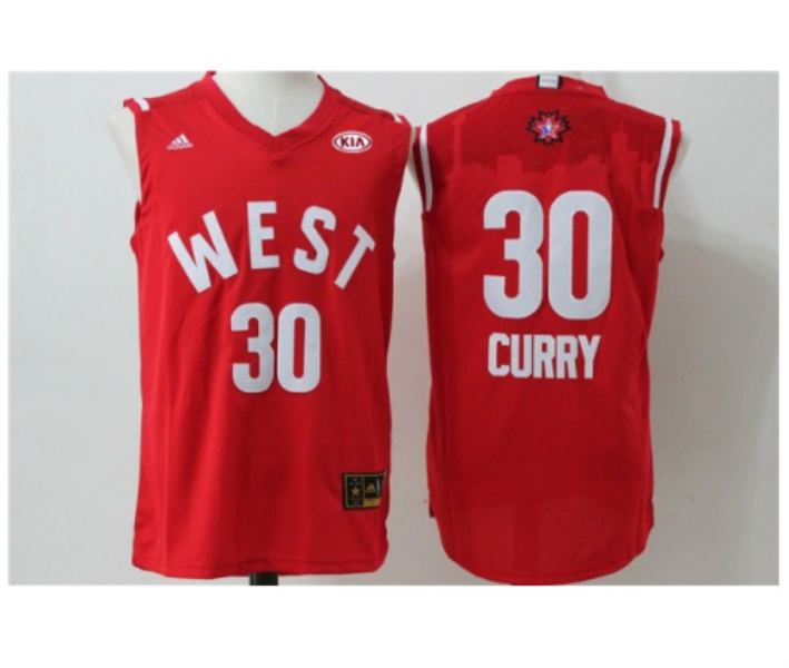 NBA Warriors 30 Stephen Curry Red 2016 All Star Youth Jersey